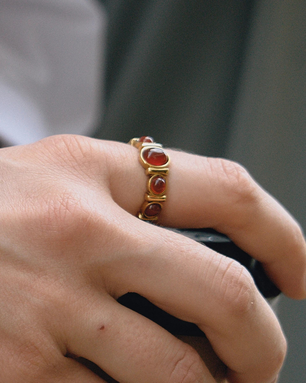 TIGER EYE STATEMENT RING